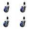 Service Caster 3.5'' Blue Poly Wheel Swivel 1-1/2'' Expanding Stem Caster Set, 4PK SCC-EX20S3514-PPUB-BLUE-112-4 - alternate 1
